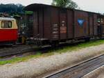 Gw_s 10220 dien der Steyrtalbahn als Fahrradwagen, und wartet im Bhf. Grünburg auf den nächsten Einsatz; 210717