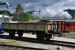 Ein offener Güterwagen war Mitte August 2020 im Lokpark Ampflwang abgestellt.