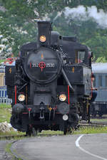 Die Dampflokomotive 392.2530 war Mitte August 2020 im Lokpark Ampflwang unterwegs.