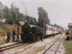 Im November 2001 auf der Feistritztalbahn im Bahnhof Anger steht die Kh 101 der Steiermärkischen Landesbahn.
Abfotografiert aus einem Fotoalbum.