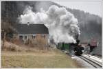 U8 im Zuge einer Sonderfahrt fr eine englische Reisegruppe auf der Feistritztalbahn am 6.2.2012 zwischen Rosegg und Koglhof.