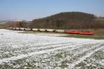 NLB - Tandem 2143 070-7 und 2143.56 mit dem SLGAG 97415 am 25.Februar 2018 zwischen Naglern und Wetzleinsdorf.