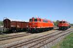 NLB 2143.56 und RBAHN 2050.09 am 21.April 2018 beim Verschub in Mistelbach LB.