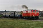 NLB 2143.56 ist am 02.September 2018 mit dem SR 16434 (Wien Praterstern - Zellerndorf - Laa/Thaya - Mistelbach) soeben aus dem Bahnhof Laa an der Thaya Stadt ausgefahren.