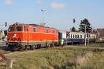 NLB 2143 070-7 am 28.November 2015 beim Verschub in Mistelbach Lokalbahn.