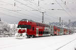 86-33 107 bei der winterlichen Ausfahrt aus Dornbirn.