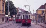 Wien Wiener Stadtwerke-Verkehrsbetriebe (WVB) SL 62 (B 84 / B 95 (beide: SGP 1952))) XII, Meidling, Hetzendorfer Straße / Schloss Hetzendorf am 16.