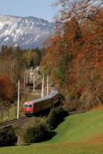 80-73 116 mit REX 3417 am Hallsttter See, zwischen Untersee und Obersee (29.10.2007)