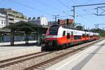 4744 008-5 am 18.August 2019 als S50-Zug 20028 (Wien Westbahnhof - Neulengbach) im Bahnhof Penzing.