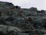 Begegnung beider Wagen der Groglockner-Gletscherbahn; 27.07.2011