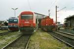 LTE 2150 902 (Vossloh G 1206) berstellt am 16.8.2003 die ehemalige GKB Dampflok 30.33 von Graz nach Strasshof - (hier auf dem Foto in der Traktion Wr.