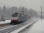 3 Railpol TRAXX als Lokzug unterwegs bei Kirchbichl.28.01.2010