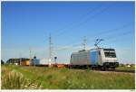 Railpool 185.671 mit dem 41134; hier bei Oftering; 8.7.2010.