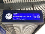 Zugzielanzeige des ICE 1294  Wetterstein  nach Hamburg Altona welcher über die Mittenwaldbahn verkehrt.