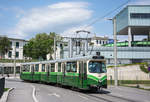 Am 21.05.2017 fand die Fotofahrt  letzte Fahrt  mit den Duisburger 530 statt und dieser befuhr am Tag einmalig die neue Strecke beim LKH!    TW 530 in der Stiftingtalstraße.