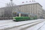 SGP GT8NF Nr. 606 als  Dienstfahrt  auf der Erzherzog-Johann-Brücke am 20.2.2026