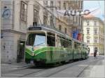 Duewag Triebwagen 537, gekauft aus Duisburg, gebaut 1971-73, in Graz. (15.05.2008)