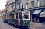 Am 18.06.1974 ist der Grazer Tw 228 auf der Linie 7 in der Herrengasse unterwegs