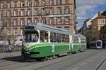 Triebwagen 501 als Linie 6 auf der Erzherzog-Johannbrücke am 1.03.2017.