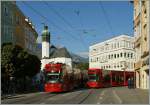 Es war etwas nervig, in Innsbruck die Strassebahn zu fotografienren, erst kamm lange keine und dann gleich zwei auf einmal...