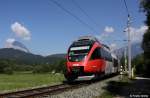 BB 4024 076-4 als S 5447 Seefeld - Innsbruck der S-Bahn Tirol, Mittenwaldbahn, KBS 960 Mnchen - Innsbruck, fotografiert am Golf Club bei Seefeld in Tirol am 02.06.2010