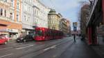 Bombardier Flexity der IVB als Tram 3 (Anichstrae/Rathausgalerien-Amras) bei der Triumphpforte in Innsbruck am 8.12.2012.