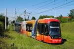 Tw.007 als Linie 3 auf dem Weg zur Trauner Kreuzung kurz hinter der Haltestelle Doblerholz.