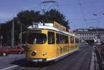 Linz Tw 61 am Hauptbahnhof, 22.08.1993.