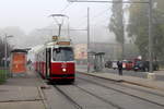 Wien Wiener Linien SL 6 (E2 4091 + c5 1491) XI, Simmering, Kaiserebersdorf, Pantucekgasse (Hst. Pantucekgasse / Widholzgasse) am 16. Oktober 2017.