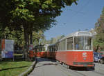 Wien Wiener Linien SL 41 (c5 1404 + E2 4004) XVIII, Währing, Pötzleinsdorf, Pötzleinsdorfer Straße / Max-Schmidt-Platz am 22. Oktober 2010. - Scan eines Farbnegativs. Film: Kodak Advantix 200-2. Kamera: Leica C2.