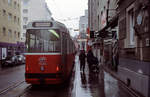 Wien Wiener Linien SL 67 (?): Eine E2+c5-Garnitur (c5 1485) steht in der Buchengasse (im 10.