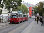 Wien Wiener Linien SL 26 (E1 4827 (SGP 1974) + c4 1315 (Bombardier-Rotax 1974)) XXI, Floridsdorf, Hoßplatz am 26.