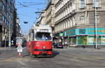 Wien Wiener Linien SL 49 (E1 4519 (Lohnerwerke 1973) + c4 1360 (Bombardier-Rotax, vormals Lohnerwerke, 1976)) XV, Rudolfsheim-Fünfhaus, Fünfhaus, Neubaugürtel / Märzstraße am