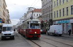 Wien Wiener Linien SL 49 (E1 4554 (Bombardier-Rotax 1976)) XV, Rudolfsheim-Fünfhaus, Rudolfsheim, Märzstraße / Preysinggasse am 12.