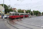 Wien Wiener Linien SL 25 (E1 4833 (SGP 1975) + c4 1335 (Bombardier-Rotax 1975) XXII, Donaustadt, Kagran, Wagramer Straße / Erzherzog-Karl-Straße am 9.