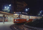 Wien: Die Wiener Straßenbahnlinien vor 50 Jahren: SL 44 (E 4625 (SGP 1962) ex E 4465, 1964 umnumeriert) I, Innere Stadt, Schottentor am 27. August 1969. - Scan eines Farbnegativs. Film: Kodak Kodacolor X. Kamera: Kodak Retina Automatic II.