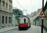 Wien: Die Wiener Straßenbahnen vor 50 Jahren: SL 39 (H2 2278) XIX, Döbling, Untersievering, Sieveringer Straße am 28.