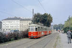 Wien: Die Wiener Straßenbahnen vor 50 Jahren: SL 8 (L4 504 + l3 + l3) VII, Neubau / XV, Rudolfsheim-Fünfhaus, Neubaugürtel / Europaplatz / Westbahnhof am 1. September 1969. - Den Tw L 504 baute SGP 1960, während Gräf & Stift in Wien-Liesing in den Jahren 1959 bis 1962 die Beiwagen des Typs l3 (1701 - 1900) baute und lieferte. - Scan eines Farbnegativs. Film: Kodak Kodacolor X. Kamera: Kodak Retina Automatic II.