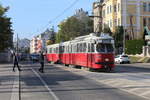 Wien Wiener Linien SL 49: E1 4539 mit c4 1357 erreicht am Nachmittag des 18.