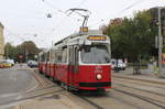 Wien Wiener Linien SL 60 (E2 4044 (SGP 1980) + c5 1444 (Bombardier-Rotax 1979)) XV, Rudolfsheim-Fünfhaus, Rudolfsheim, Mariahilfer Straße / Schwendergasse / Straßenbahnbetriebsbahnhof
