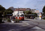 Wien Wiener Stadtwerke-Verkehrsbetriebe (WVB) SL 32 (E1 4788 (SGP 1972)) XX, Brigittenau, Friedrich-Engels-Platz im Juli 1992.