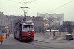 Wien Wiener Stadtwerke-Verkehrsbetriebe (WVB) SL O (E1 4737 (SGP 1971)) XX, Brigittenau, Friedrich-Engels-Platz / Floridsdorfer Brücke im Oktober 1978.