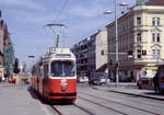 Wien Wiener Linien SL 6 (E2 4096 (SGP 1990)) XI, Simmering, Simmeringer Hauptstraße / Fickeysstraße im Juli 2005. - Scan eines Diapositivs. Film: Kodak Ektachrome ED-3. Kamera: Leica CL.