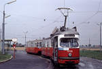 Wien Wiener Stadtwerke-Verkehrsbetriebe (WVB) SL 26 (E1 4729 (SGP 1971) + c2 1009 (Lohnerwerke 1955)) XXII, Donaustadt, Aspern, Langobardenstraße / Zschokkegasse / Stadlau (Endstation) am 3.