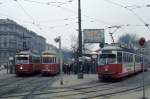 Wien Wiener Stadtwerke-Verkehrsbetriebe (WVB) SL 18 (E1 4692 (SGP 1968) / c3 1105 (Lohnerwerke 1959)) / SL 49 (E1 4657 (SGP 1967)) XV, Rudolfsheim-Fünfhaus, Fünfhaus / VII, Neubau,