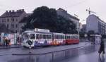 Wien Wiener Stadtwerke-Verkehrsbetriebe (WVB) SL 66 (E1 4738 (SGP 1971)) X, Favoriten, Troststraße im Juli 1975.