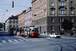 Wien Wiener Stadtwerke-Verkehrsbetriebe (WVB) SL G2 (L4 607 (SGP 1962)) XIX, Döbling, Döblinger Hauptstraße / Währinger Gürtel im Juli 1977.