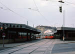 Wien Wiener Stadtwerke-Verkehrsbetriebe (WVB) SL 8 (c4 1353 (Bombardier-Rotax 1976)) Stadtbahn Meidlinger Hauptstraße im Juli 1977.