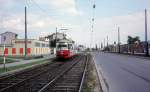 Wien WVB SL 26 (E1 4795) Langobardenstrasse im Juli 1977.