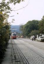 Wien WVB SL 60 (E1 4548) Rodaun, Rabensteinergasse im Oktober 1978.